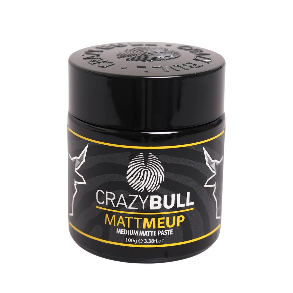 Crazy Bull Hair MattMeUp Medium Matte Paste - Water-Based Hair Styling Products, Vegan Styling Cream, Volumizing Hair Products - Melon Scent - 3.38 oz