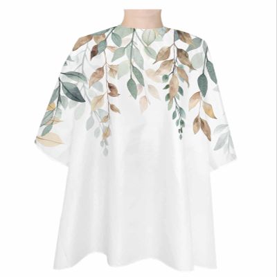 Autumn Green Eucalyptus Barber Cape - Salon Hair Cutting Cape for Women,Men,Kids,Adults,Thanksgiving Fall Leaf Watercolor Haircut Cape with Adjustable Elastic Neckline Hairdressing Stylist Accessories