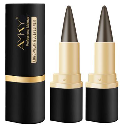 AYKY Long Wear Gel Eyeliner, Tattoo Pencil Liner Waterproof Smudge Proof Gel Eyeliner for Mature Women, Professional Make-Up Silver Gray Brown Black Gel Eye Liner Pencils for Older Women (#03)