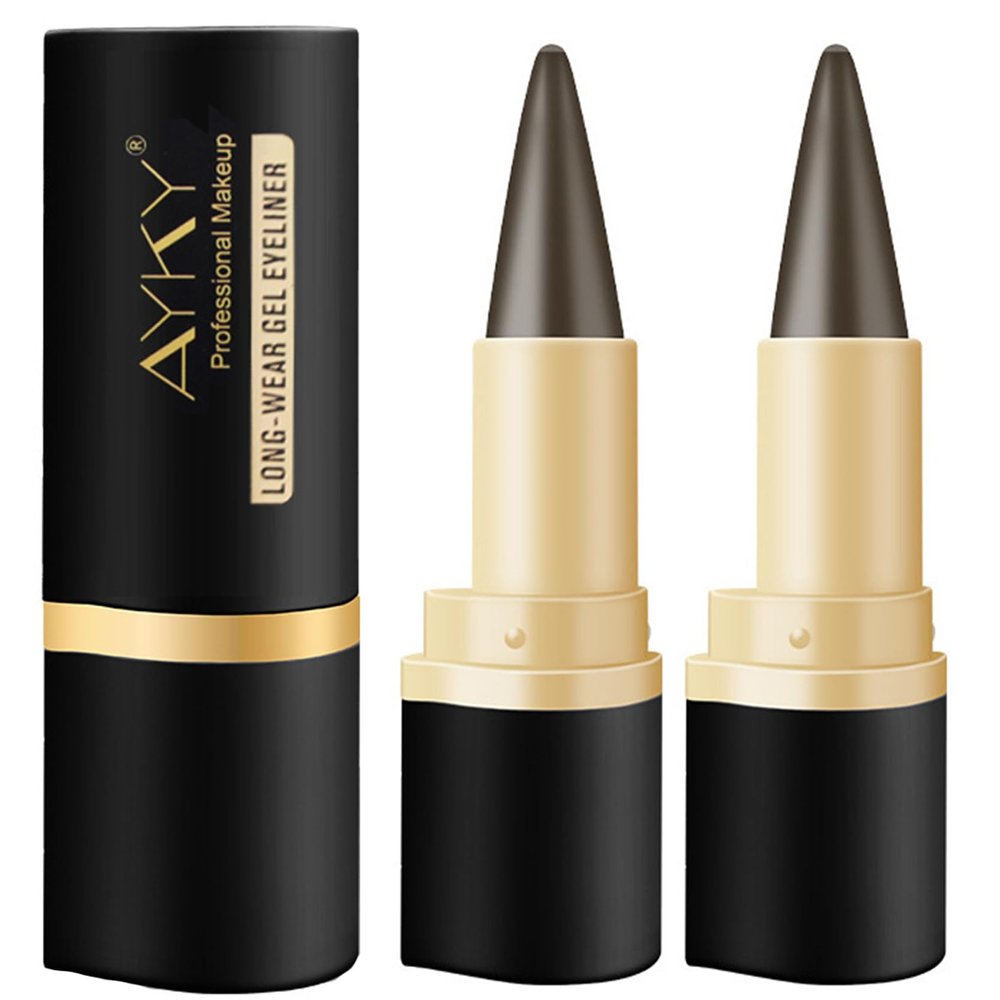 AYKY Long Wear Gel Eyeliner, Tattoo Pencil Liner Waterproof Smudge Proof Gel Eyeliner for Mature Women, Professional Make-Up Silver Gray Brown Black Gel Eye Liner Pencils for Older Women (#03)