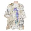 Blue Purple Seahorse Barber Cape - Salon Hair Cutting Cape for Women,Men,Kids,Adults,Nautical Boat Coastal Starfish Shell Haircut Cape with Adjustable Elastic Neckline Hairdressing Stylist Accessories view 1