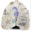 Blue Purple Seahorse Barber Cape - Salon Hair Cutting Cape for Women,Men,Kids,Adults,Nautical Boat Coastal Starfish Shell Haircut Cape with Adjustable Elastic Neckline Hairdressing Stylist Accessories view 3