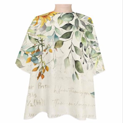 Eucalyptus Sunflower Barber Cape - Salon Hair Cutting Cape for Women,Men,Kids,Adults,Vintage Flower Farmhouse Retro Leaf Haircut Cape with Adjustable Elastic Neckline Hairdressing Stylist Accessories