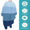 Blue Grey Barber Cape - Salon Hair Cutting Cape for Women,Men,Kids,Adults,Geometric Minimalist Gradient Stripes Haircut Cape with Adjustable Elastic Neckline Hairdressing Stylist Cape Gown Accessories view 2