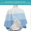 Blue Grey Barber Cape - Salon Hair Cutting Cape for Women,Men,Kids,Adults,Geometric Minimalist Gradient Stripes Haircut Cape with Adjustable Elastic Neckline Hairdressing Stylist Cape Gown Accessories view 4