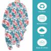 Tropical Leaves Barber Cape - Salon Hair Cutting Cape for Women,Men,Kids,Adults,Red Blooms Botany Palm Tree Plant Haircut Cape with Adjustable Elastic Neckline Hairdressing Stylist Cape Accessories view 2