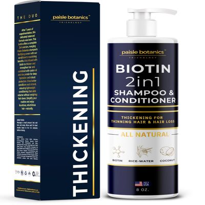 Biotin 2 in 1 Shampoo and Conditioner Men & Women Thickening for Thinning Hair Treatment Women & Mens 2 in 1 for Hair Growth and Hair loss treatment - ALL NATURAL