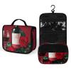 VFMNT Toiletry Bag for Women Men Red Rose And Wine Romantic Lovers Decor Makeup Bag with Hanging Hook Waterproof Bathroom Cosmetic Bag Large Capacity Travel Bag for Toiletries Accessories view 4
