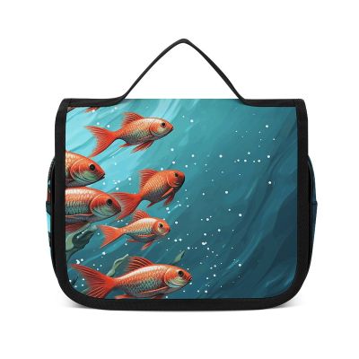 VFMNT Toiletry Bag for Women Men Fish Aquarium Makeup Bag with Hanging Hook Waterproof Bathroom Cosmetic Bag Large Capacity Travel Bag for Toiletries Accessories