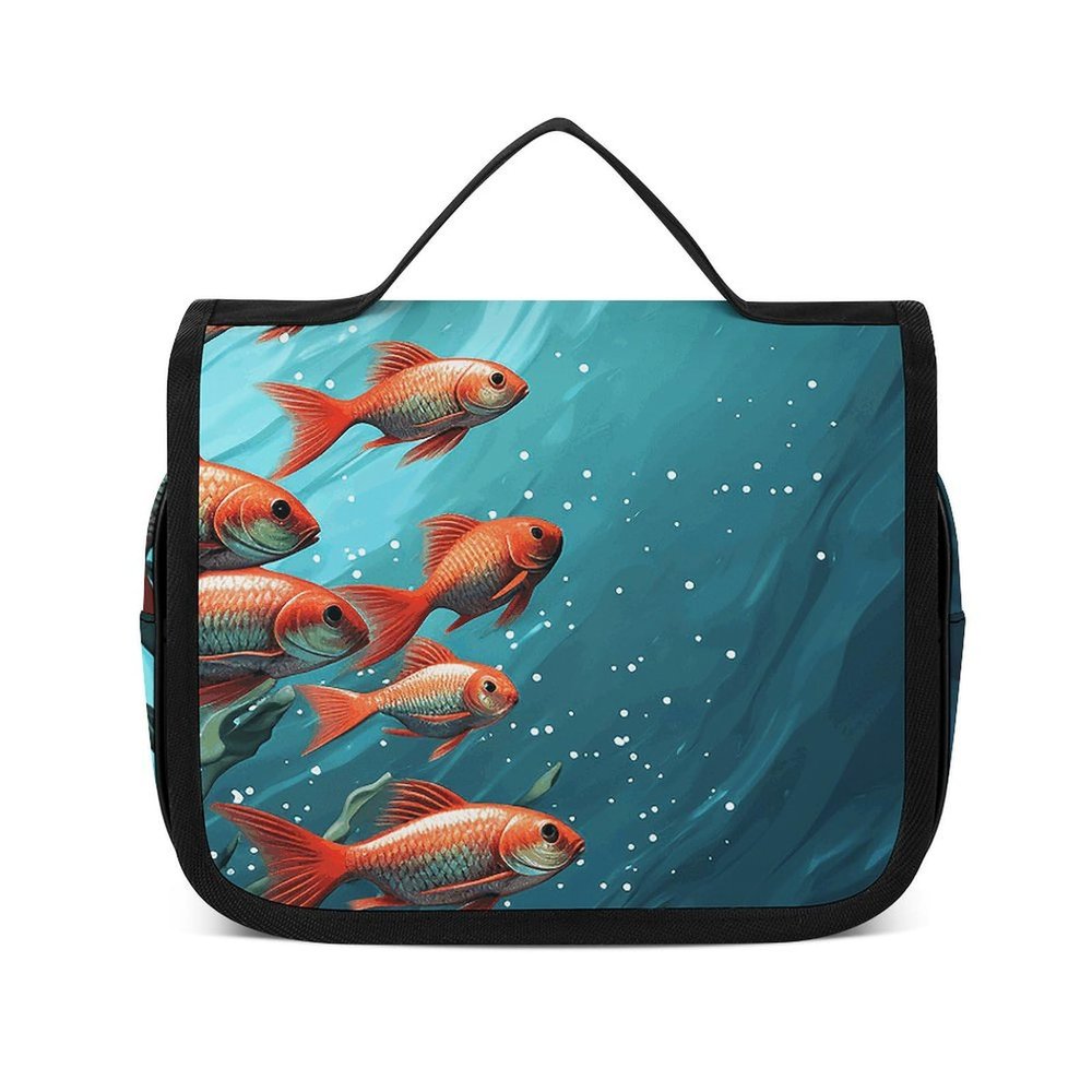 VFMNT Toiletry Bag for Women Men Fish Aquarium Makeup Bag with Hanging Hook Waterproof Bathroom Cosmetic Bag Large Capacity Travel Bag for Toiletries Accessories