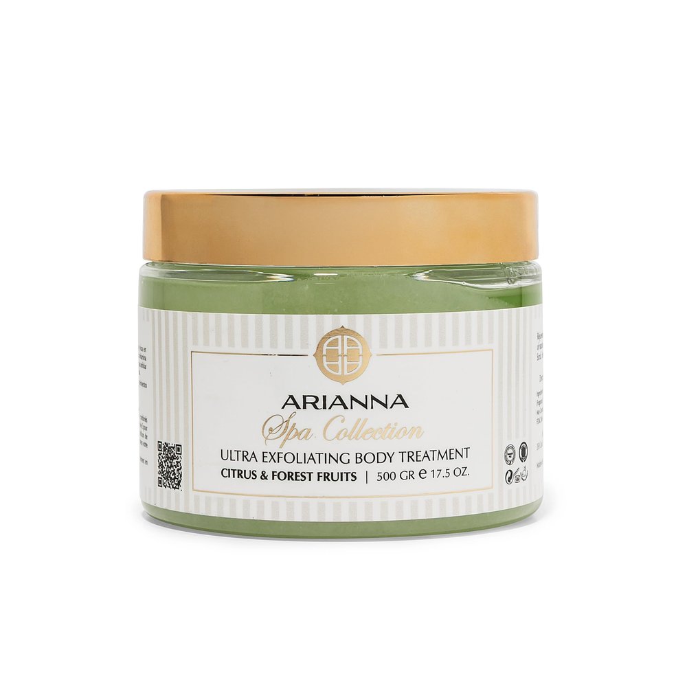 ARIANNA-SKINCARE Ultra Exfoliating Body Treatment Dead Sea Salt Body Scrub Natural Moisturizing and Exfoliating Scrub for Nourishing Essential Skin Care (Citrus & Forest Fruits)