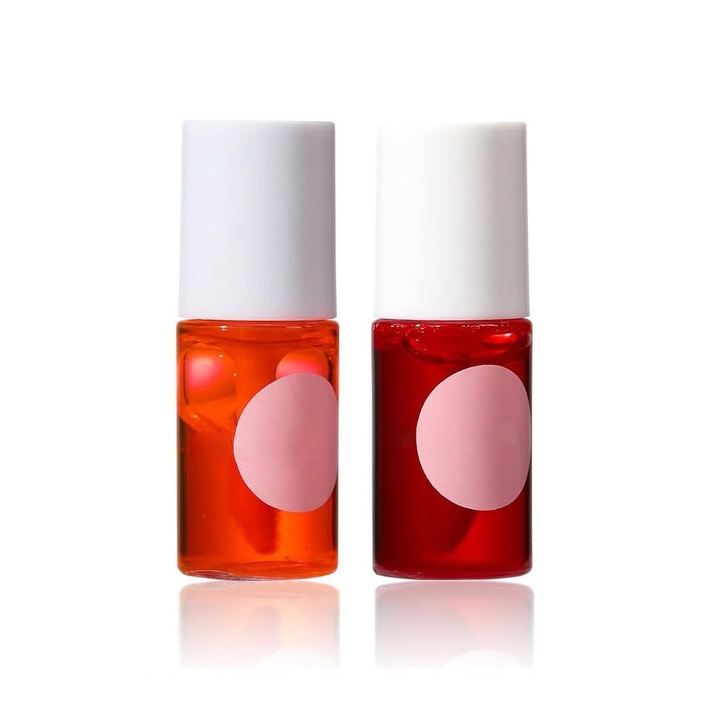 4 Colors Fruit Juice Lip Tint Set, Stain Long Lasting Waterproof, Lightweight Non-sticky, Transfer-Proof, Matte Finish Makeup(01+02)