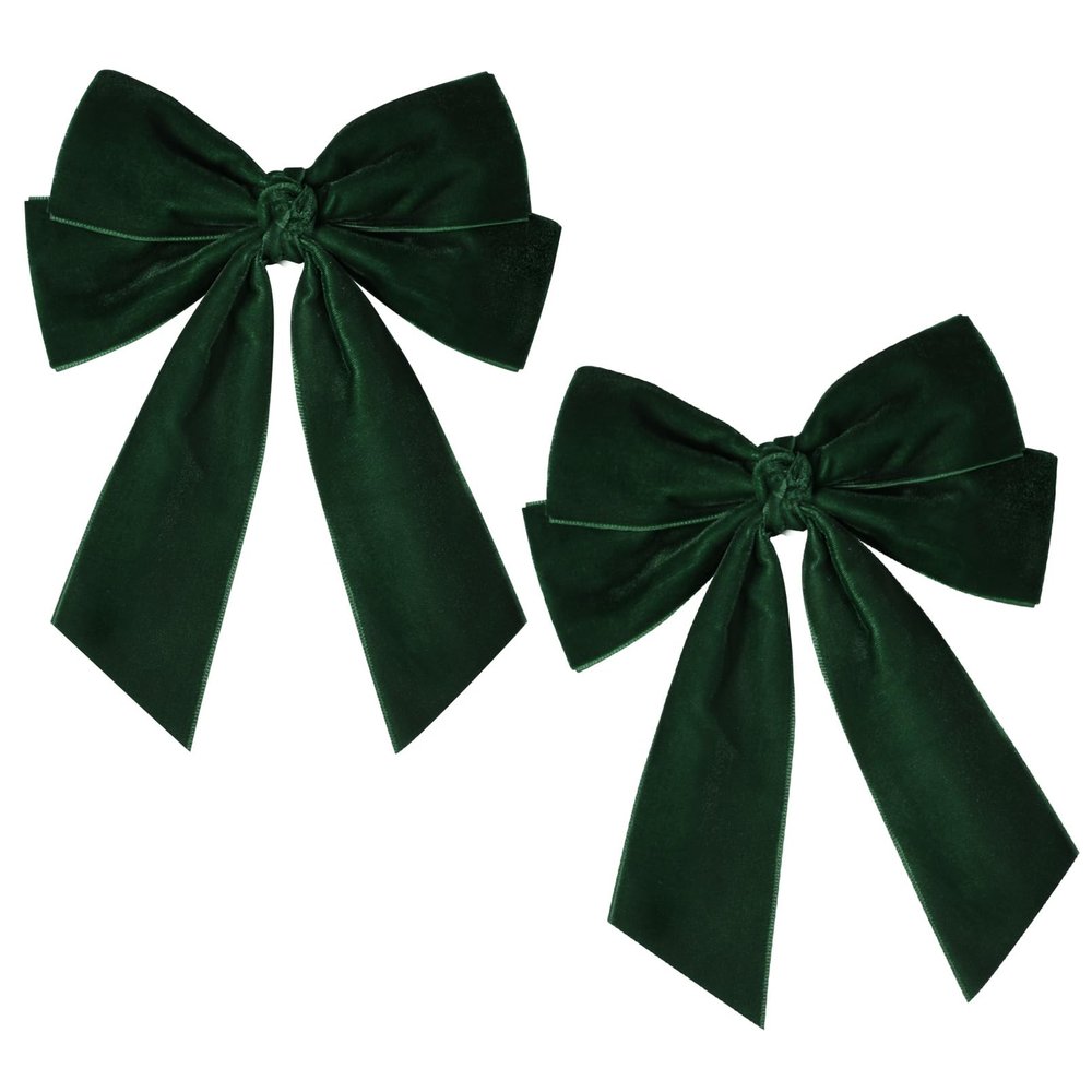 2PCS Velvet Hair Bow Green Bow Hair Ribbon Clips for women Girls Fall Alligator Hair Clips Hair Accessories Toddlers Kids Teens