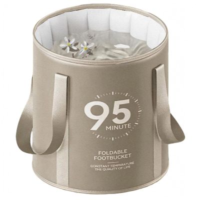 30L Collapsible Foot Bath Basin  Foldable Foot Soak Bucket with Handle Portable Home Foot Spa Tub Multifunctional Travel Foot Bath for Camping Fishing Storage and Washing(Grey Uncovered)