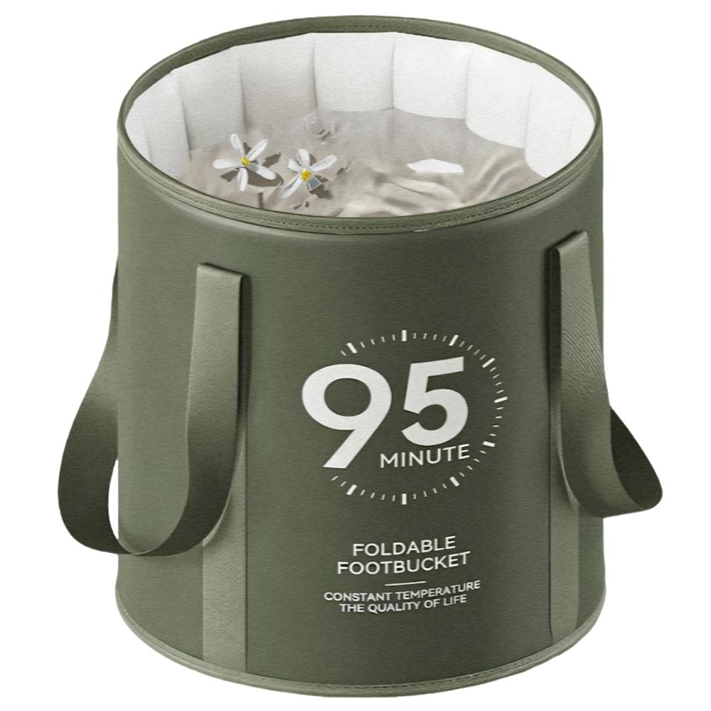 30L Collapsible Foot Bath Basin  Foldable Foot Soak Bucket with Handle Portable Home Foot Spa Tub Multifunctional Travel Foot Bath for Camping Fishing Storage and Washing(Green Unovered)
