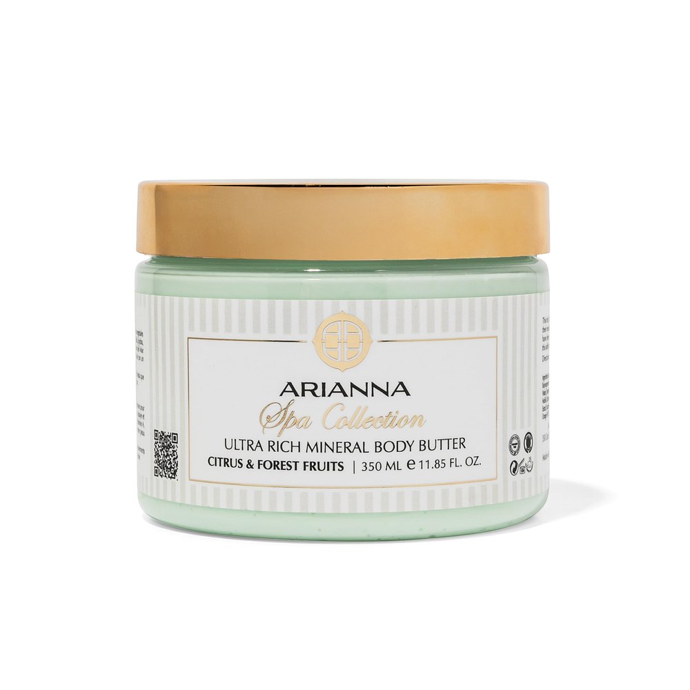 Arianna Skincare Ultra Rich Mineral Body Butter Dead Sea Body Butter For Dry Skin Repair Rich Vegan Hydrating Moisturizer (Citrus & Forest Fruits)