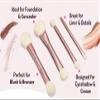 Jenny Patinkin Luxury Sustainable Mini Dual-Ended Makeup Brush Set, 4 Piece Professional & Travel Makeup Brushes with Case, Vegan, Cruelty-Free Brush Kit for Face and Eyes, Eco Friendly, On-The-Go Use view 2