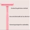 Eco Double Edge Metal Alloy Safety Razor for Women + 5 Double Edge Safety Razor Blade Refills, Reusable Razor for Shaving (Pink) view 3