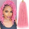 Pink Passion Twist Hair,14 Inch 7 Packs Water Wave Crochet Hair Curly Wrapping Braiding Hair For Passion Twist Crochet Hair/Butterfly Locs/Spring Twist Crochet Hair Braids (14in,7pcs,pink#) view 1