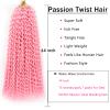 Pink Passion Twist Hair,14 Inch 7 Packs Water Wave Crochet Hair Curly Wrapping Braiding Hair For Passion Twist Crochet Hair/Butterfly Locs/Spring Twist Crochet Hair Braids (14in,7pcs,pink#) view 4