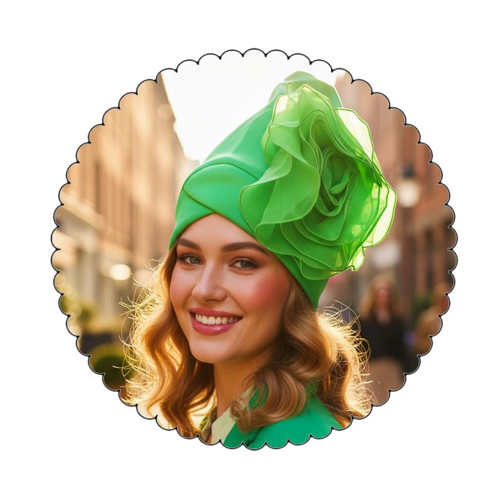 Wosois Headwrap Hair Turbans African Turban Flower Pearl Crystal Twisted Head Turban for Women Fashion (Green)
