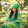 Wosois Headwrap Hair Turbans African Turban Flower Pearl Crystal Twisted Head Turban for Women Fashion (Green) view 2