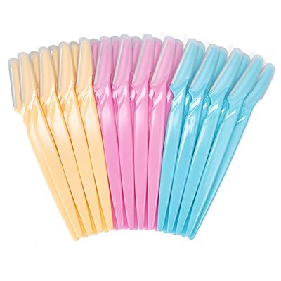 BraMccer 24 Pcs Facial Razor Kit - Dermaplaning Tool, Eyebrow Razor with Precision Cover (3 Colors)