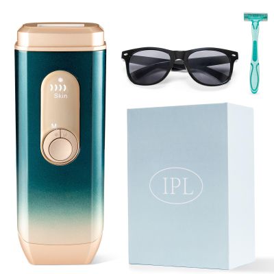 Laser Hair Removal for Women and Men, IPL Laser Hair Removal Device Safe at-Home use for Nearly Painless for Facial Legs Arms Whole Body Use(Green)