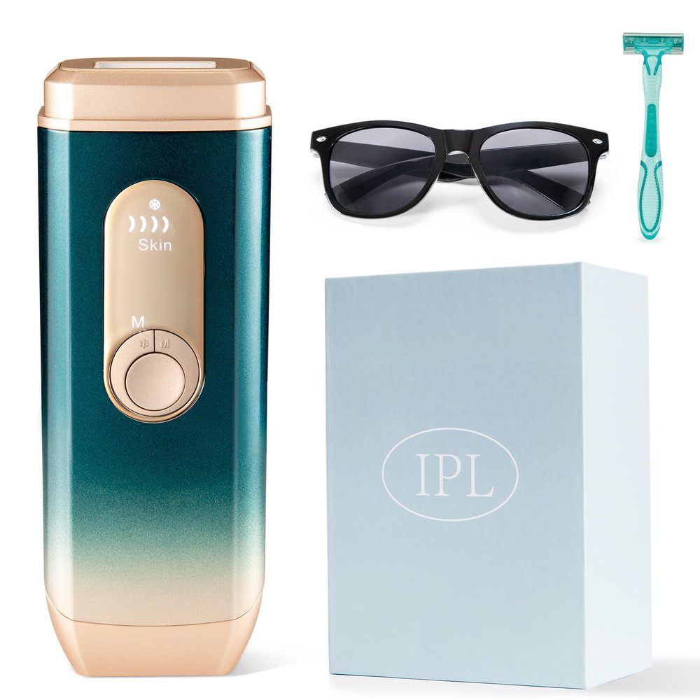 Laser Hair Removal for Women and Men, IPL Laser Hair Removal Device Safe at-Home use for Nearly Painless for Facial Legs Arms Whole Body Use(Green)
