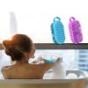 (2 Pieces) Silicone Shampoo Bath Brush, Bath Brush, Household Adult Double-Sided Bath Brush, Silicone Bath Brush Blue+Purple view 1