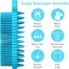 (2 Pieces) Silicone Shampoo Bath Brush, Bath Brush, Household Adult Double-Sided Bath Brush, Silicone Bath Brush Blue+Purple view 2