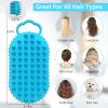 (2 Pieces) Silicone Shampoo Bath Brush, Bath Brush, Household Adult Double-Sided Bath Brush, Silicone Bath Brush Blue+Purple view 3