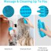 (2 Pieces) Silicone Shampoo Bath Brush, Bath Brush, Household Adult Double-Sided Bath Brush, Silicone Bath Brush Blue+Purple view 4