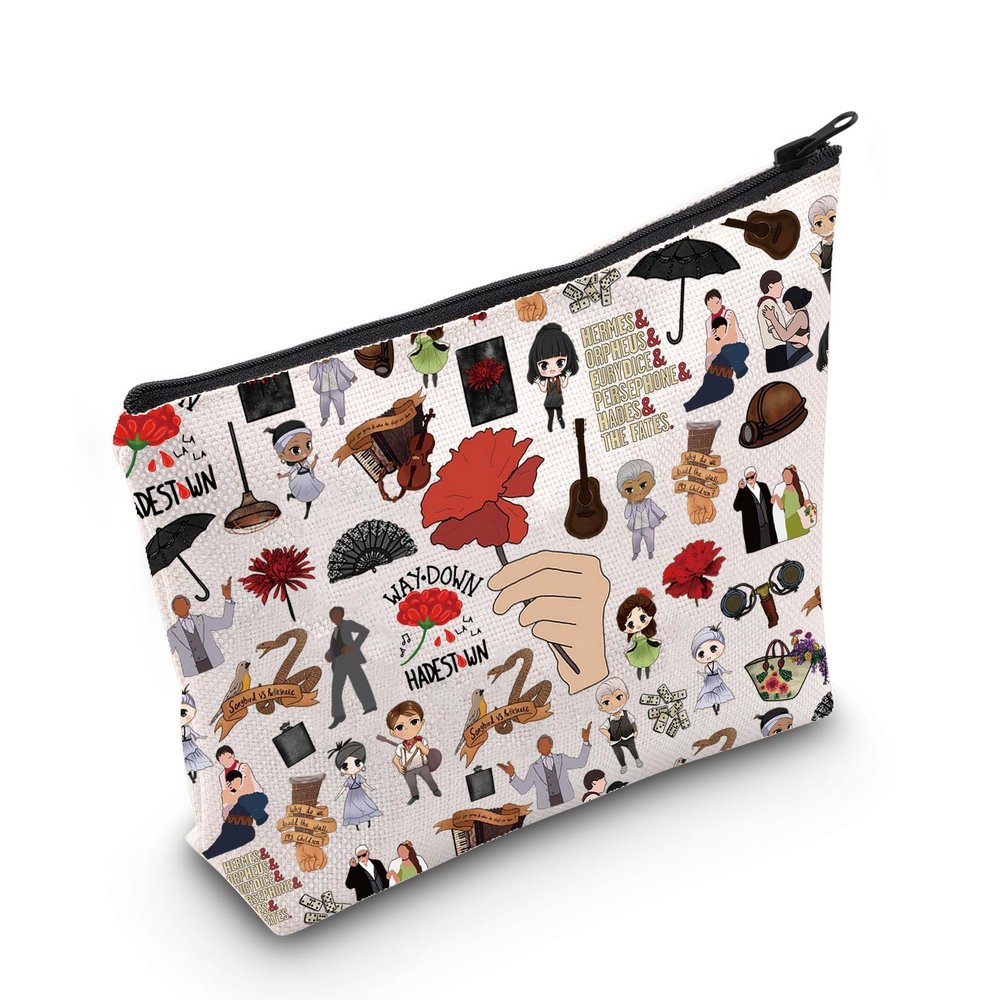 WZMPA Flower Musical Cosmetic Bag Theatre Inspired Gift Way Down Zipper Pouch Bag Flower Drama Merch (Way Down)