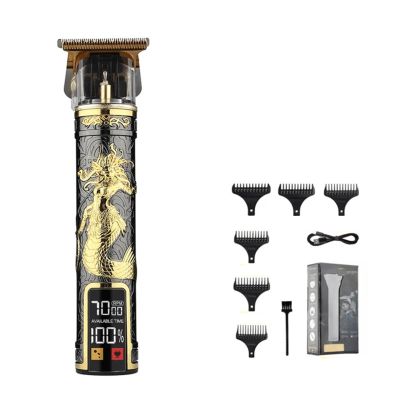 Razors LCD Digital Display Electric Hair Clipper, Oil Head, Carving, Electric Hair Clipper, Hair Salon, Household Electric Hair Clipper(Black Gold Medusa)