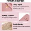 Large Capacity 12 Cms Cosmetic Bag, Women's Makeup Travel Bag Portable Leather Cosmetics Bag, Wide Opening Cosmetic/Makeup Organizer Bags(Pink) view 3