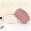 Large Capacity 12 Cms Cosmetic Bag, Women's Makeup Travel Bag Portable Leather Cosmetics Bag, Wide Opening Cosmetic/Makeup Organizer Bags(Pink) view 4