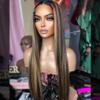 1B 27 Highlight Blonde 13x4 Transparent HD Lace Frontal Straight Wig Brazilian Human Hair Wigs Pre Plucked with Bleached Knots Ombre Honey Blonde Sliky Straight Glueless Lace Wigs Human Hair view 4