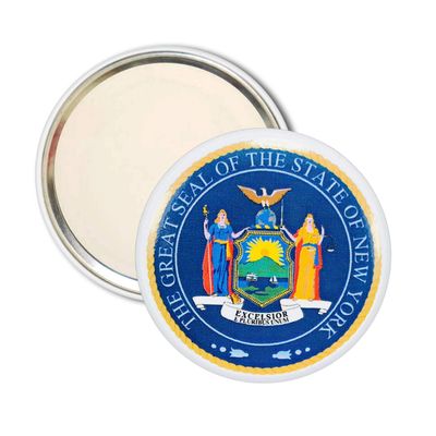 Worldwide Souvenirs Purse Mirror - State Seal New York - USA | State Seal Purse Mirror | USA State Seal Compact Mirror | Perfect for Travel, Handbag, and Gifts | Durable and Portable