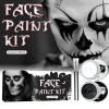 Black White Face Body Paint Set,Halloween Cosplay SFX Makeup Kit,for Makeup and Makeup for Vampires,Zombies,Skeletal Faces,Clowns,etc view 4