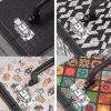 CKKNILV Makeup Bag Cosmetic Case Portable Travel Makeup Train Case Beauty Box, Leather Cosmetic Case, Travel Makeup Case Artist Makeup Train Case, Security Lock, Black 31.5x25.5 view 3