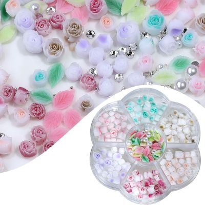 3D Flower Rose Flower Leaf Nails Art Nails Art Decorations Nails Art Supplies For Nails