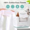 100% Pure Cotton Disposable Face Towel, 2 Pack Soft & Skin Friendly Face Towelettes Disposable for Sensitive Skin, Lint- Free Makeup Remover Dry Wipes, Thick Facial Towels Disposable view 2