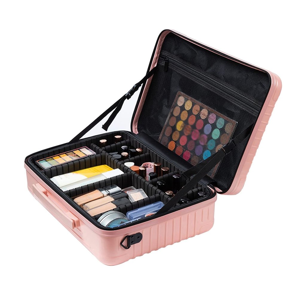 CKKNILV Makeup Bag Cosmetic Case Portable Travel Beauty Box Waterproof Makeup Bag Organiser Bag Makeup Artist Bag Multifunction Bag Travel Makeup Case Beauty Train Case, 40x28x1