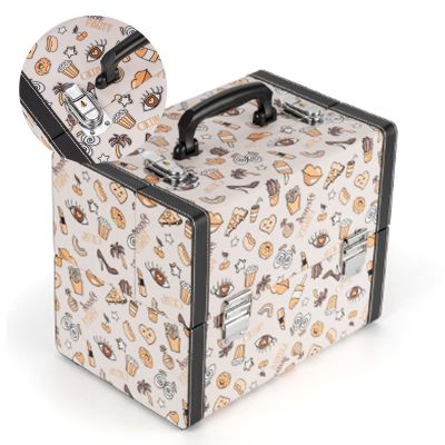 CKKNILV Cosmetic Case Portable Travel Beauty Box Waterproof Makeup Bag Organiser Bag Makeup Artist Bag Multifunction Bag Travel Makeup Case Beauty Train Case Leather Cosmetic Ca