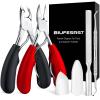 Biufesrst Toenail Clippers for Thick Toenails, Toe Nail Clippers, Ingrown Toenails, Professional Podiatrist Nail Clippers, Heavy Duty, Sharp Curved Blade, Lighter Long Handle for Men Women Adult view 1