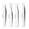 4PCS/Set False Eyelash Tweezers Color Dolphin Clip Tweezers Set Gold Lash Extension Clip Grafting Eyelash Tool view 4