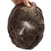 0.06mm Thin Skin Toupee for Men Hair Piece 100% European Remy Human Hair Replacement System Mens Toupee All V-Looped Invisible Hair System for Men (#4 Medium Brown-90% Light Density, 8x10) view 1