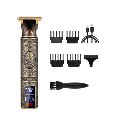 Razors Vintage T9 Cordless 0mm Professional Hair Clippers Electric Trimmers for Men Clipper Hair Cutting Machine(Digital Display 21)