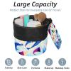 asebiunh Travel Cosmetic Bags Barrel Makeup Bag, Multifunctional Toiletry Bucket Bags Round Organizer Storage Pocket, Colorful Kites Blue Sky view 2